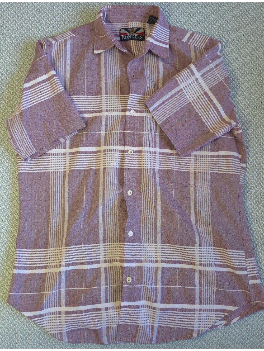 Men's bonkers plaid shirt size medium